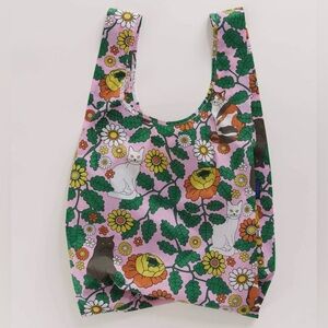 BAGGU Standard Reusable Bag Pink Daisy Cat